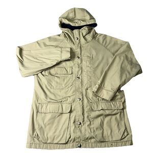 VINTAGE Woolrich Woman Jacket Womens‎ Medium Beige Lined Parka Coat USA